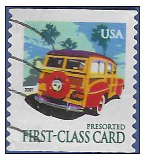 #3522 15c Woody Wagon Presort Coil Single 2001 Used