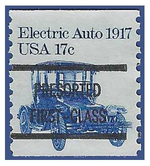 #1906a 17c Electric Auto 1917 Presorted First Class Coil Single 1981 Mint NH