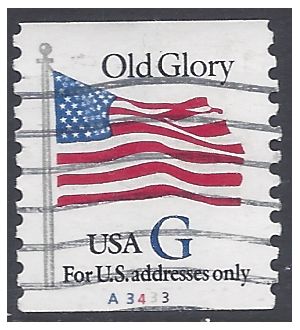 #2890 32c Old Glory "G" Rate PNC Single #A3433 1994 Used