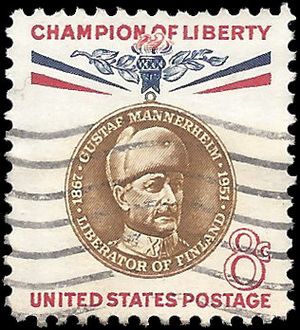 #1166 8c Champion of Liberty Gustaf Mannerheim 1960 Used