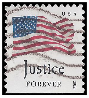 #4644 (45c Forever) Four Flags Justice Booklet Single 2012 Used