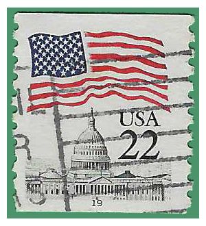 #2115a 22c Flag over Capitol PNC Single #19 1985 Used