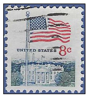 #1338f 8c Flag over White House 1971 Used