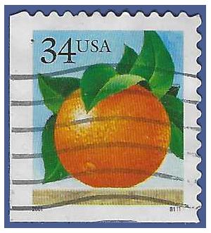 #3494 34c Orange Booklet Single #B1111 2001 Used