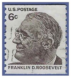 #1305 6c Franklin D. Roosevelt Coil Single 1968 Used