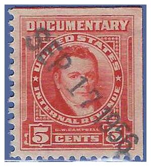 Scott R658 5c U.S. Internal Revenue Documentary 1954 Used