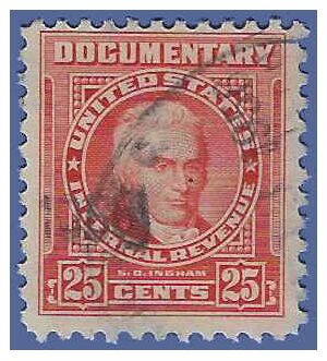 Scott R662 25c U.S. Internal Revenue Documentary 1954 Used