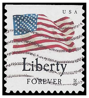 #4642 (45c Forever) Four Flags Liberty Booklet Single 2012 Used