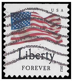 #4642 (45c Forever) Four Flags Liberty Booklet Single 2012 Used