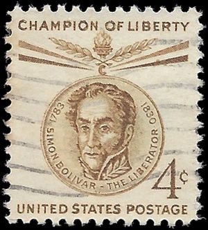 #1110 4c Champion Of Liberty Simon Bolivar 1958 Used