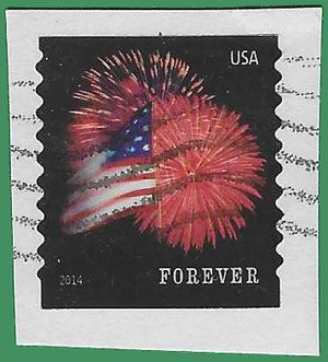 #4854 (49c Forever) Star Spangled Banner Coil Single 2014 Used