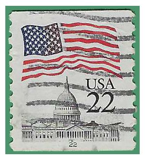 #2115a 22c Flag over Capitol PNC Single #22 1985 Used