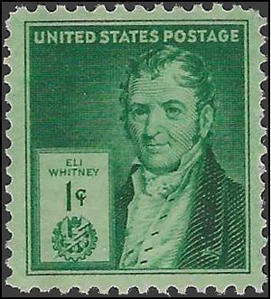 # 889 1c American Inventors Eli Whitney 1940 Mint NH