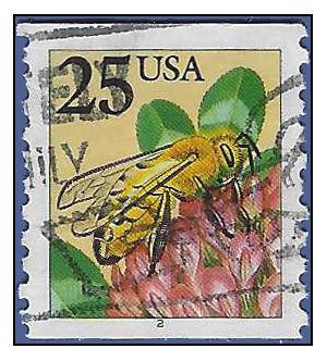 #2281f 25c Honeybee PNC Single #2 LBT 1988 Used