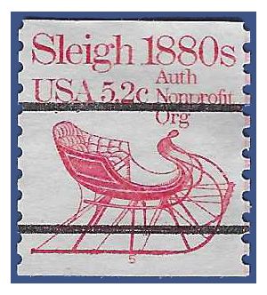 #1900a 5.2c Sleigh 1880s Bureau Precancel Coil Single 1983 Used