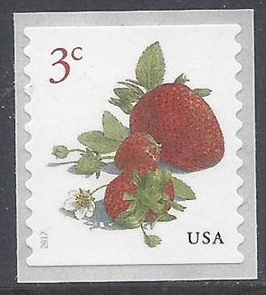 #5201 3c Strawberries Coil Single 2017 Mint NH