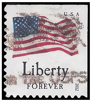#4642 (45c Forever) Four Flags Liberty Booklet Single 2012 Used