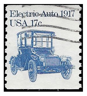 #1906 17c Electric Auto 1917 Coil Single 1981 Used