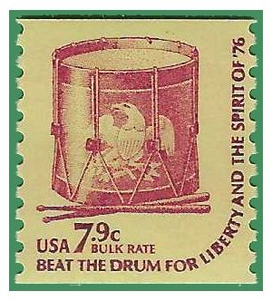 #1615 7.9c Bulk Rate Drums Coil Single 1976 Mint NH