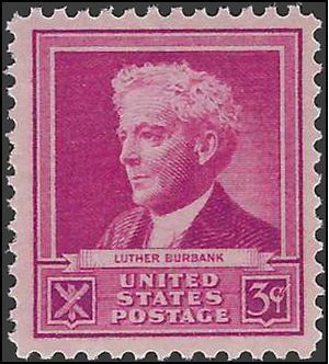 # 876 3c American Scientists Luther Burbank 1940 Mint NH