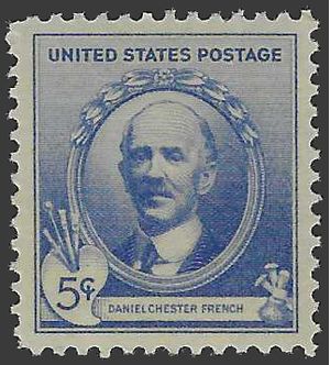 # 887 5c American Artists Daniel Chester French 1940 Mint NH