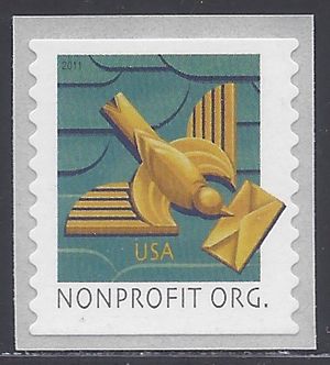 #4495 5c Nonprofit org. Art Deco Bird Coil Single 2011 Mint NH