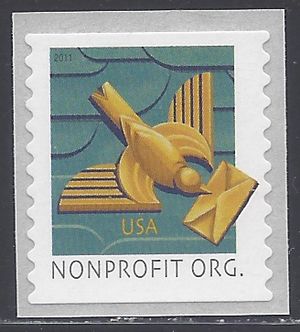 #4495 5c Nonprofit org. Art Deco Bird Coil Single 2011 Mint NH