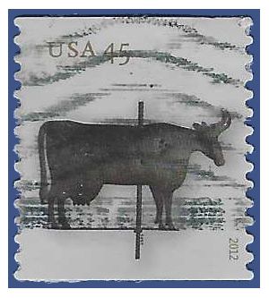 #4614 45c Weather Vanes Cow Coil Single 2012 Used