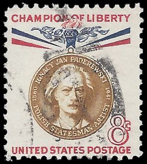 #1160 8c Champions of Liberty Jan Paderewski 1960 Used