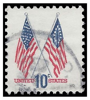 #1509 10c 50 Star and 13 Star Flags 1973 Used