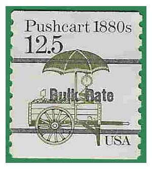 #2133a 12.5c Transportation Issue Pushcart 1880s Precancel 1985 Used