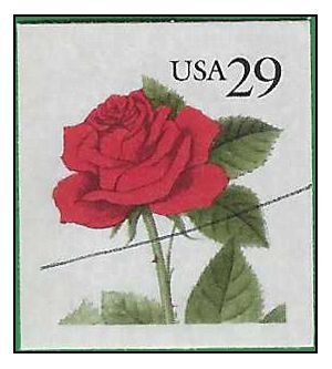 #2490 29c Flora and Fauna Red Rose Booklet Single 1993 Used