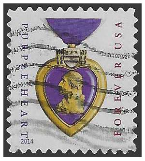 #4704a (49c Forever) Purple Heart 2014 Edition Used