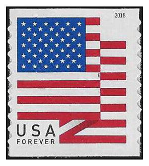 #5260 (50c Forever) US Flag Coil Single 2018 Mint NH