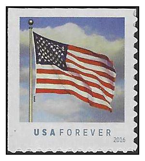 #5054b (49c Forever) U.S. Flag Booklet Single (SSP) 2016 Mint NH