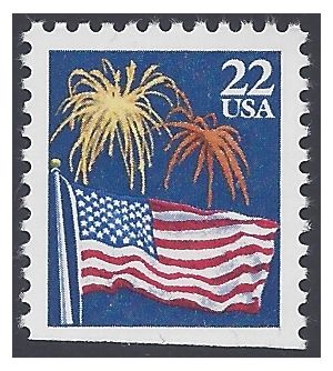 #2276a 22c Flag and Fireworks Booklet Single 1987 Mint NH