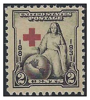 # 702 2c 50th Anniversary American Red Cross 1931 Mint NH