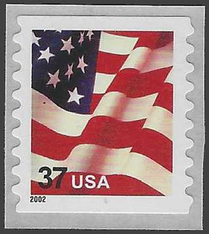 #3633 37c US Flag Coil Single 2002 Mint NH