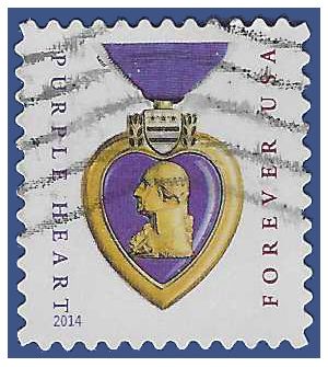 #4704b (49c Forever) Purple Heart 2014 Edition Used