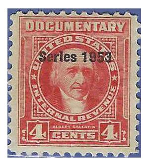Scott R623 4c U.S. Internal Revenue Documentary 1953 Mint NH
