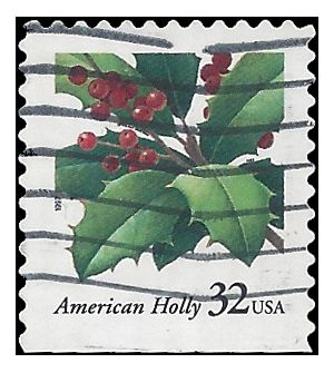 #3177 32c Christmas American Holly Booklet Single 1997 Used