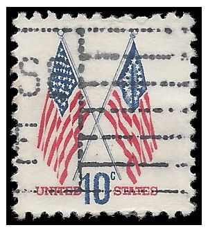 #1509 10c 50 Star and 13 Star Flags 1973 Used