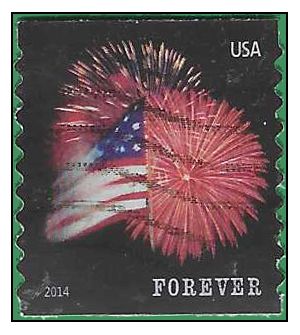 #4854 (49c Forever) Star Spangled Banner Coil Single 2014 Used