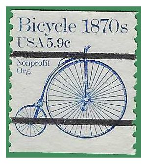 #1901a 5.9c Bicycle 1870s Coil Single Bureau Precancel 1982 Used
