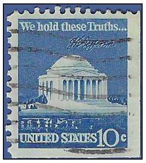 #1510 10c Jefferson Memorial Booklet Single 1973 Used
