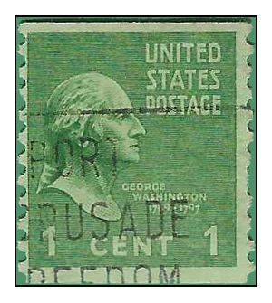# 839 1c Presidential Issue George Washington Coil Single 1939 Used