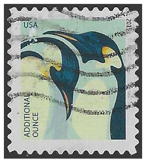 #4989 22c Penguins First Class Additional Ounce 2015 Used