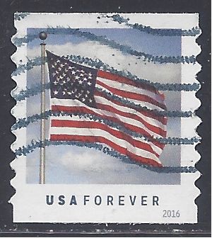 #5053 (49c Forever) U.S. Flag  Coil Single 2016 Used