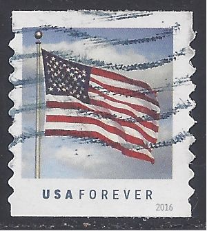 #5053 (49c Forever) U.S. Flag  Coil Single 2016 Used