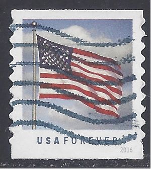 #5053 (49c Forever) U.S. Flag  Coil Single 2016 Used